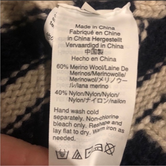 J. Crew Fair Isle Cardigan Sweater Knit Wool Coat Size Medium - Picture 6 of 11